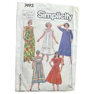 Simplicity 7493 Misses Muu Muu House dress sewing pattern for xlarge size